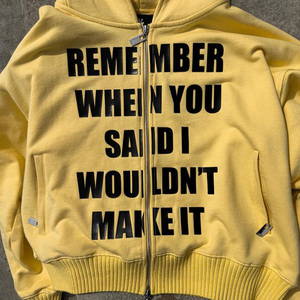 Men's High Street Full <b>Zip</b> <b>Hooded</b> Sweatshirt 100% Cotton Printed Embroidered Patchwork Pullover Fleece Hood - Product Image 4