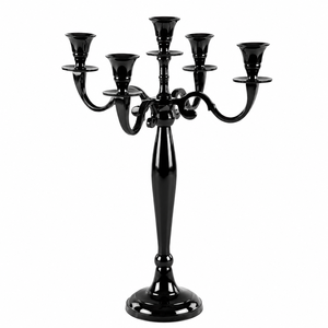 Wholesale <b>Black</b> Metal <b>Candelabra</b> 3 Arm Taper Candle Holder for Wedding Centerpieces Table Decoration Event Candlestick - Product Image 2