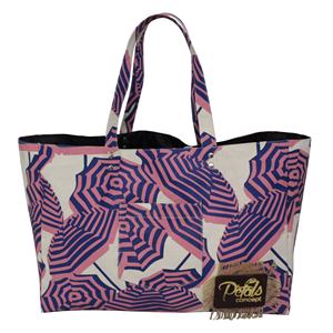 กระเป๋าโท้ทผู้หญิงแฟชั่น ซับในโพลีเอสเตอร์ หูหิ้วผ้าแคนวาส ลายพิมพ์ร่ม กระเป๋าชายหาดผ้าแคนวาสธรรมชาติ 12 ออนซ์ สำหรับช้อปปิ้ง - Product Image 1