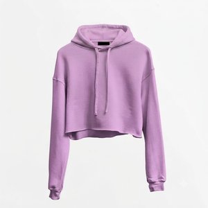 Novedades: Sudadera con Capucha para Mujer, con Logotipo Personalizado, Color Sólido, Manga Larga, Tejida, Transpirable, para Otoño, Corta, Sin Forro - Product Image 1