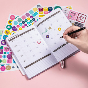 Cuaderno de colores con plan mensual en inglés, libro de plan sin fecha, libro completo Sky Star para estudiantes, correas de corbata, libro de plan semanal A5 - Product Image 2