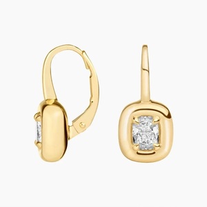 Pendientes de diamante con corte cojín engastados en bisel y cierre de palanca - Product Image 1