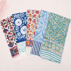 Pañuelo cuadrado multicolor de algodón absorbente de sudor, pañuelo con estampado étnico floral, accesorios unisex transpirables de verano - Product Image 1