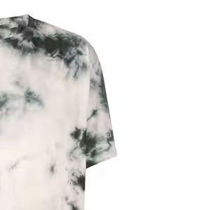 <b>Mens</b> <b>Black</b> White <b>Tie</b> Dye Crew Neck Oversized T-Shirt Short Sleeve Loose Fit Basic Top Custom Logo OEM ODM Wholesale Apparel - Product Image 3