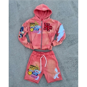 Ensemble de survêtement pour homme, sweat à capuche et short, vêtements de sport, tenue de fitness personnalisée, tissu confortable et respirant - Product Image 3