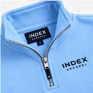 Sudadera de Cuello Alto con Cierre de Cremallera de un Cuarto, Color Azul Claro, para Hombre, Marca Index Apparel, Corte Regular, Manga Larga - Product Image 6