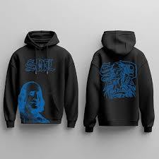 Custom Designs Skysdalimittt Premium Quality 350gsm 100% Cotton Knitted Casual Hoodie Loose Fit Anti-shrink Pocket Design Men's - Product Image 3