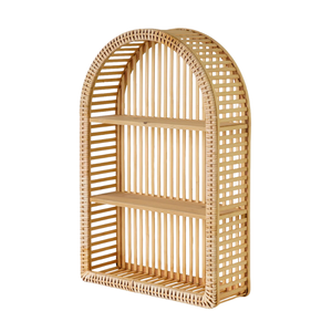 Wholesale Boho Arched Rattan Bamboo <b>Shelf</b> Handmade <b>Wall</b> Mounted Tall Design Home Decor Gift Bohemian Interior - Product Image 2