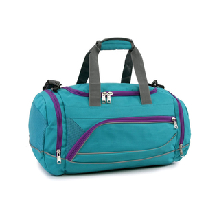 Sac de sport unisexe en polyester bleu sarcelle, forme ovale, fermeture éclair, plusieurs compartiments, sac de voyage, sac de rangement pour le sport - Product Image 1