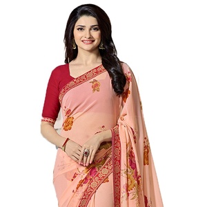 La Simplicidad es la Nueva Moda: Sari de Piel Sintética con Ribete de Diseño Saroski y Blusa a Juego para Fiestas - Product Image 5