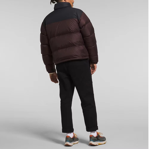Veste d'hiver pour homme, col montant, coupe-vent décontractée, rembourrée de duvet, coupe régulière, couleur unie, coque en nylon, fermeture éclair - Product Image 1