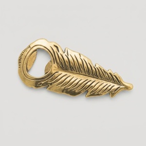 Luxury Gold Feather Bottle Opener Vintage Brass Beer Opener Creative Leaf <b>Bar</b> <b>Tool</b> for Wedding Favors Party Souvenirs Hotel <b>Bar</b> - Product Image 1