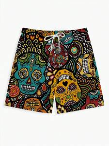 กางเกงว่ายน้ำชายแบบ unisex แห้งเร็ว น้ำหนักเบา ลายดอกไม้ ผ้าทอระบายอากาศ เอวยางยืดพร้อมเชือกผูก - Product Image 4