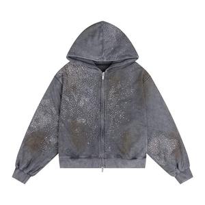 Sweat-shirt à capuche unisexe oversize avec imprimé éclair, style streetwear vintage Y2K, avec poche - Product Image 3