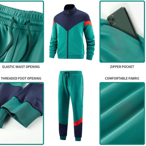 Ensemble de survêtement pour homme avec fermeture éclair, ensemble de sport deux pièces pour homme - Product Image 2