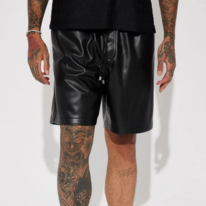 Shorts en cuir pour hommes – Nouvelle collection été et combat – Shorts décontractés 100 % cuir pour hommes - Product Image 1