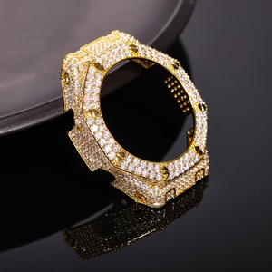 Boîtier de montre de luxe en moissanite, étanche, en laiton massif, avec lunette entièrement sertie de diamants, passe le testeur, pièce accessoire - Product Image 5