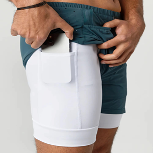 Pantalones Cortos Deportivos Premium para Hombre 2 en 1, Ligeros, para Correr y Gimnasio, con Compresión, OEM, Venta al Por Mayor - Product Image 2