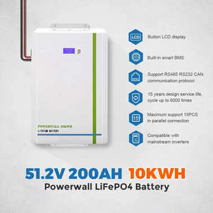 แบตเตอรี่ลิเธียมไอรอนฟอสเฟต (LiFePO4) 48V 200Ah 10kWh สำหรับใช้ในบ้าน ติดผนัง มาตรฐาน IP65 รองรับระบบโซลาร์เซลล์ พร้อมระบบป้องกัน BMS  100Ah  พร้อมระบบจ่ายไฟ AC สำหรับเก็บพลังงานภายในบ้าน - Product Image 3