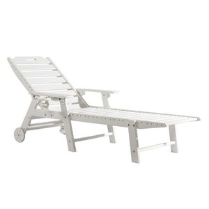 Adjustable White HDPE Backrest Sun Lounger 195*75.5*33cm Lying Bed with Comfortable Features - Product Image 6
