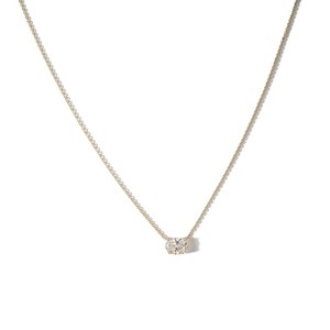 Manufacturer Minimalist Snake Chain Everyday Wear Customization Necklace 10K 14K 18K <b>Solid</b> <b>Gold</b> Oval Lab Grown Diamond <b>Pendant</b> - Product Image 4