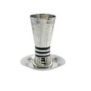 Copa Kiddush con Platillo a Juego, Acero Inoxidable, Diseño Vibrante en Esmalte, 8.4 fl oz (250 ml), Kiddush Judío para Shabbat y Festividades - Product Image 6