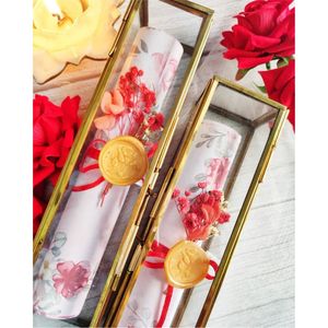 Luxury Brass Glass Scroll <b>Box</b> Wedding Invitation Card Holder Decorative <b>Keepsake</b> <b>Box</b> For Graduation Certificate Gift Scroll <b>Box</b> - Product Image 6