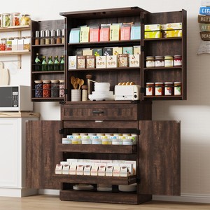 Armoire à épices rustique en bois de Jatoba, écologique, durable et légère, finition noyer - Organisateur de cuisine en gros - Product Image 1