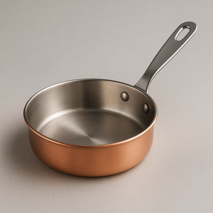 Sartén Redonda Clásica de Cobre con Mango de Madera Ecológica para Uso Doméstico y en Restaurantes - Product Image 1