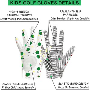 Gants de golf en maille respirante antidérapants avec imprimé à pois colorés pour le sport, design unisexe à enfiler - Product Image 5