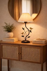 Lampe de chevet contemporaine en métal avec abat-jour en tissu blanc pour la lecture, l'étude, le salon, la décoration de la maison, luminaire - Product Image 4