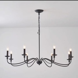 Lustre de style industriel pour allée, lampe suspendue en fer rétro de style campagnard américain, ovale, salon, salle à manger, table à manger - Product Image 3