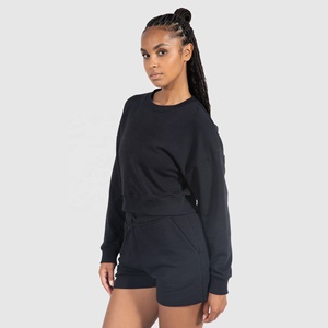 Women's Custom Screen Print Cotton Pullover Oversized Sweatshirt Drop Shoulder Winter Crop <b>Top</b> Crew Neck <b>Sweats</b> Women - Product Image 3