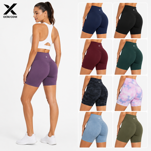 Shorts de sport pour femmes X Sports City, taille haute, séchage rapide, respirants, tricotés, coupe ajustée, personnalisables OEM - Product Image 2