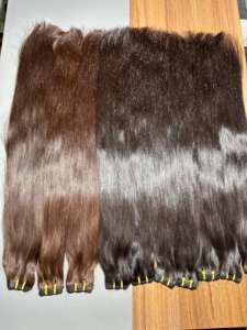 Prix direct usine – Extensions de cheveux indiens Remy vierges non traités, 100 % cuticules alignées, style lisse baguette, double trame machine - Product Image 3