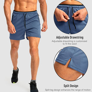 กางเกงวิ่งขาสั้นสำหรับผู้ชาย ฟิตเนส 100% โพลีเอสเตอร์ ปรับแต่งโลโก้ สติ๊กเกอร์ สี ลวดลาย ดีไซน์เฉพาะตัว กางเกงวิ่งขาสั้นผู้ชาย - Product Image 6