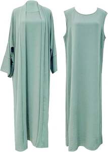 ชุดอาบายะห์แบบแม็กซี่สไตล์แฟชั่นเรียบง่ายสไตล์ตุรกีสำหรับชาวมุสลิม  คอลเลคชั่นสำหรับเทศกาลอีดและรอมฎอน ผลิตจากโพลีเอสเตอร์  รับตัดเย็บตามสั่ง - Product Image 3