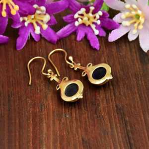 Boucles d'oreilles pendantes ovales minimalistes en argent sterling 925 plaqué or 18 carats, avec améthyste, pierre de naissance de février, style bohème - Product Image 5