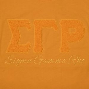 T-shirt en chenille Sigma Gamma Rho Sorority, lettres grecques brodées, t-shirt de qualité supérieure, doux, confortable, décontracté, unisexe, vêtements de mode - Product Image 5