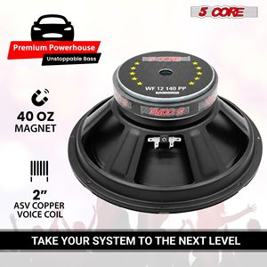 Subwoofer per Auto da 10 Pollici 1500W RMS con Cono in Carbonio Ace, Sensibilità 100dB, Bassi Profondi - Product Image 3