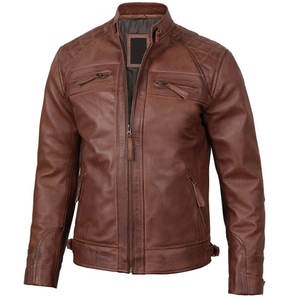 High Quality Soft <b>Leather</b> Casual Winter <b>Jacket</b> Wholesale Price Fashion <b>Men's</b> Genuine <b>Leather</b> <b>Jacket</b> For Online Sale - Product Image 2