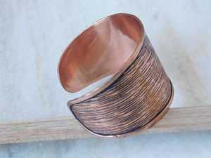 Engraved <b>Copper</b> Cuff Wide Bracelet Open <b>Bangle</b> Handmade Jewelry Artisan Crafted Textured Design Statement Jewelry <b>Copper</b> - Product Image 1