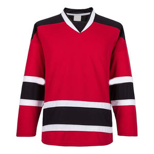 Maillot de hockey personnalisé en polyester respirant avec numéro imprimé, couleur personnalisable, 100 % polyester, vêtements de hockey sur glace - Product Image 1