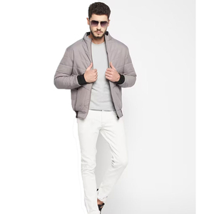 Veste matelassée d'hiver respirante de haute qualité avec logo personnalisé pour hommes, col montant, poches avant, veste rembourrée - Product Image 6