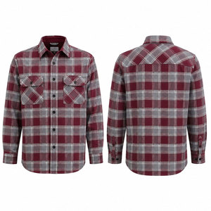 Chemise en flanelle pour homme, en coton tricoté et fibre de bambou, épaisse, à manches longues, à carreaux multicolores, écologique, séchage rapide, collection printemps, vente en gros - Product Image 1