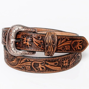 Vintage Western Leather <b>Belt</b> Floral Engraved buckle <b>belt</b> Men's hand <b>tooling</b> <b>belt</b> Genuine Western Leather <b>Tooling</b> <b>Belt</b> - Product Image 2