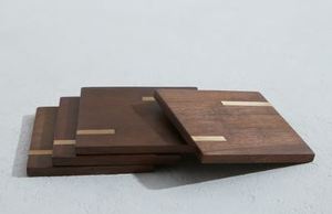 Square Stone Drink <b>Coasters</b> Grey Marble Look Non Slip Modern <b>Table</b> Mats Set - Product Image 2