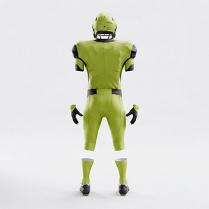 Ensemble d'uniformes de football américain personnalisés, vert, polyester, maillot ajusté une pièce, anti-transpiration, vêtements de sport pour adultes, service OEM - Product Image 4