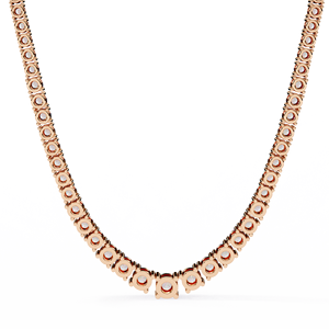Tennis <b>Necklace</b> Graduated Round Cut Lab Grown Diamonds for Elegant Women’s Statement Diamond Jewellery 10K 14K 18K Rose Gold - Product Image 4
