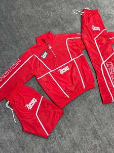 ชุดเซ็ตเสื้อแจ็คเก็ตและกางเกงขาสั้นไนลอน 2 ชิ้นสำหรับผู้ชาย รุ่นคัสตอมซัมเมอร์ คุณภาพสูง ชุดวอร์มกันลม เสื้อฮู้ดดี้สตรีทแวร์และกางเกงขาสั้นแบบ OEM - Product Image 5